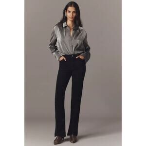 NWT Anthropologie Sanctuary Black Velveteen Boot Cut Pants Sz 27